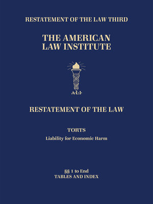 cover image of Restatement of the Law Third, Torts: Liability for Economic Harm